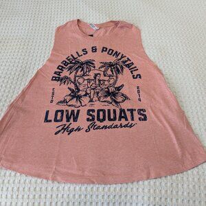 Barbells And Ponytails "Beach" Crop Racer Tank Top L